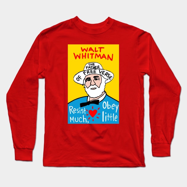 Walt Whitman Long Sleeve T-Shirt by krusefolkart